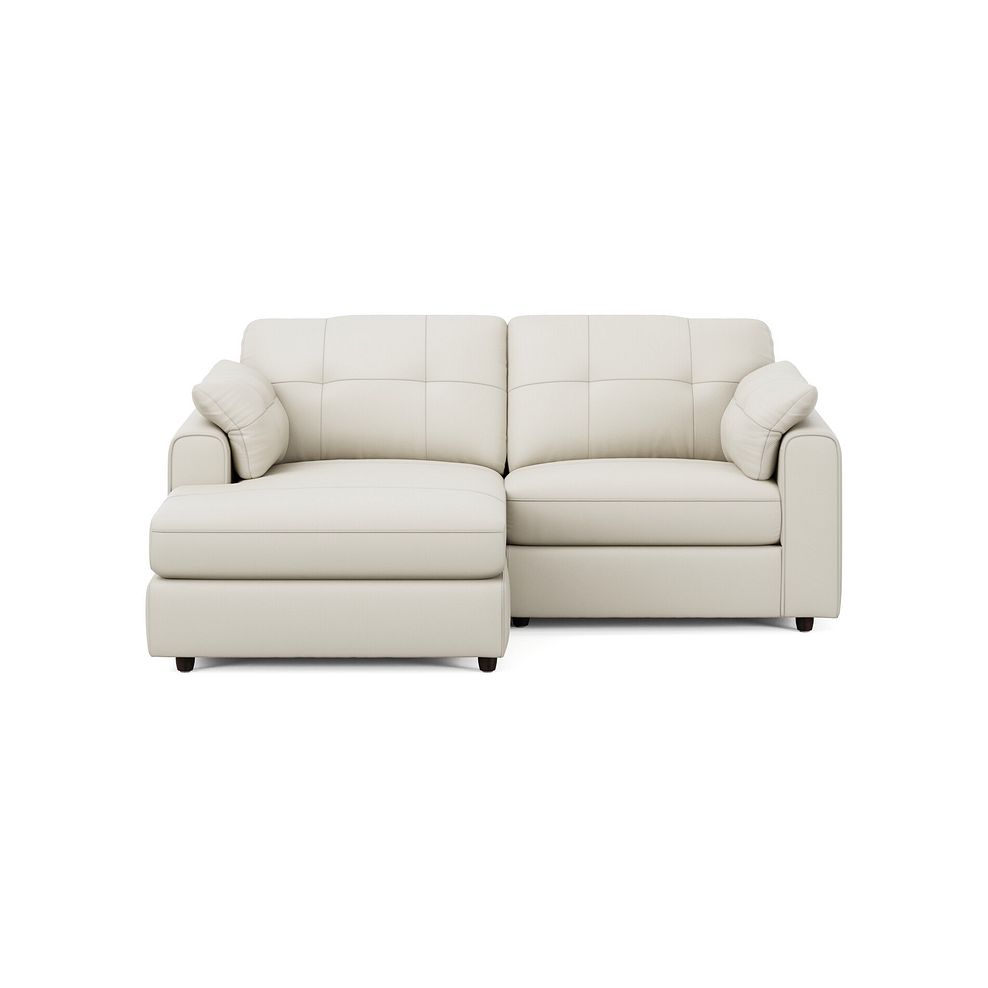 Marley Modular 2 Seater Left Hand Compact Chaise Sofa in Oslo Bone China Leather - Group 12 3