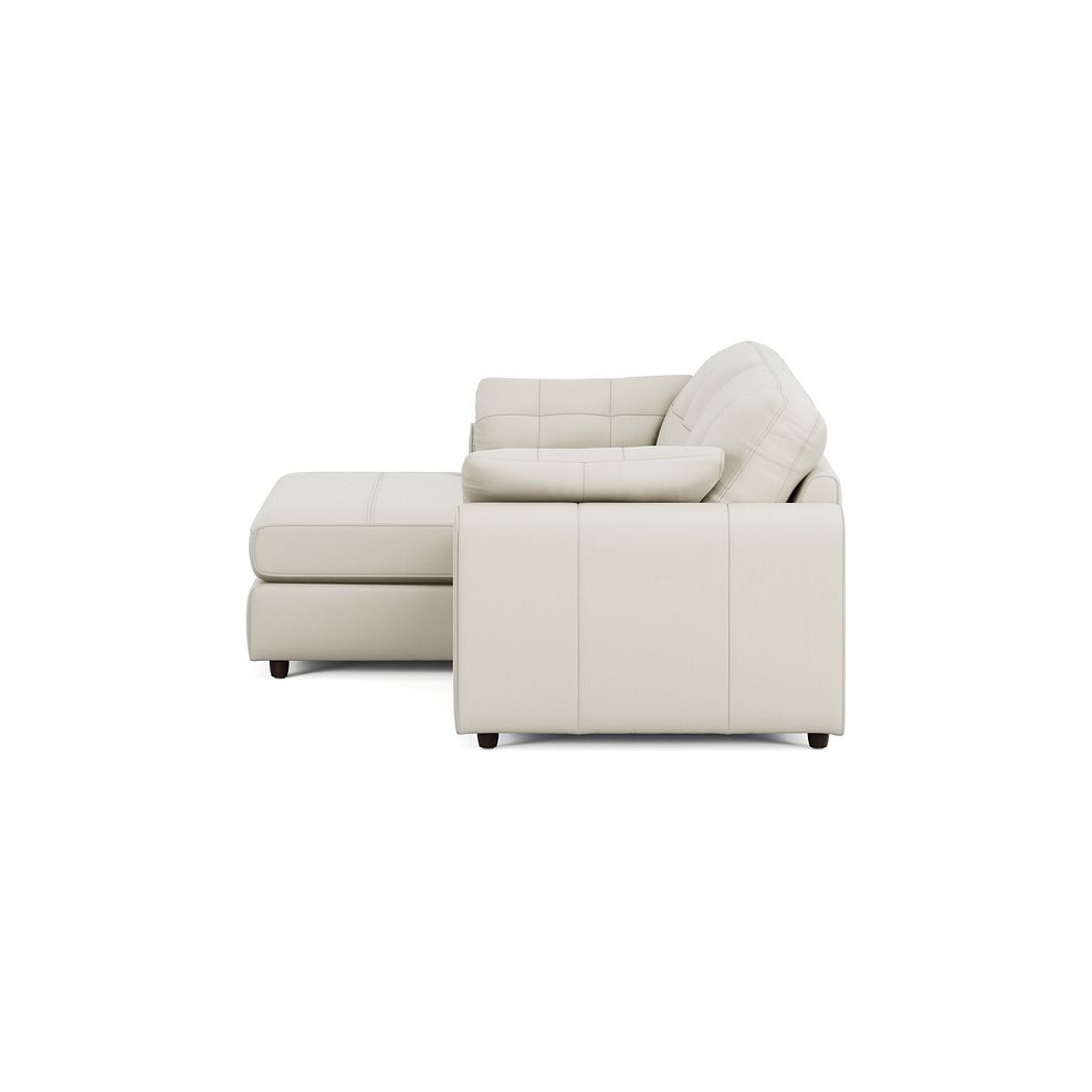 Marley Modular 2 Seater Left Hand Compact Chaise Sofa in Oslo Bone China Leather - Group 12 4