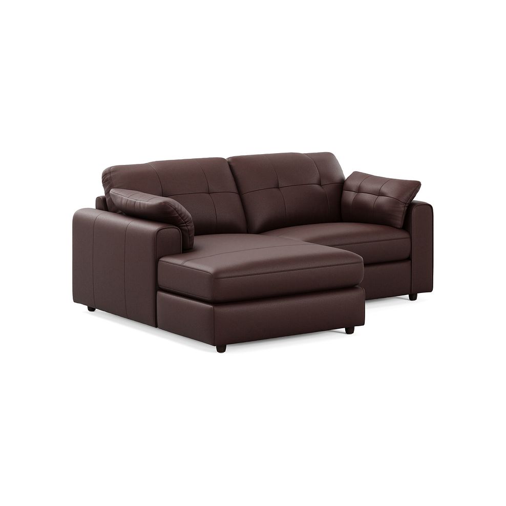 Marley Modular 2 Seater Left Hand Compact Chaise Sofa in Oslo Chestnut Leather - Group 12 1