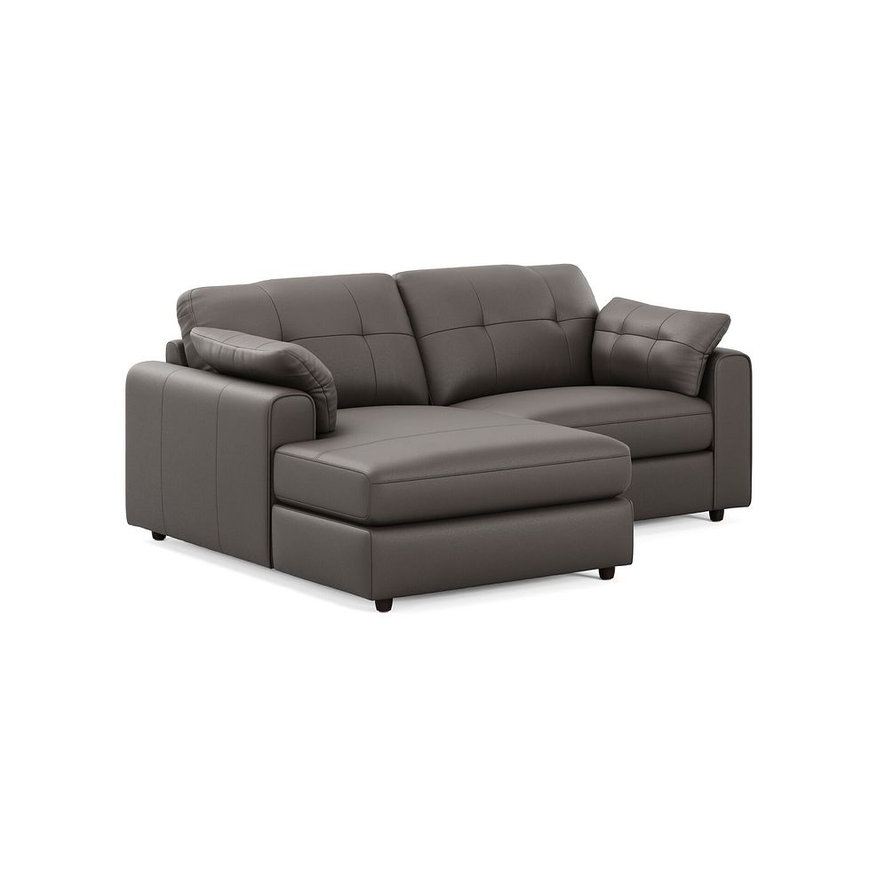 Marley Modular 2 Seater Left Hand Compact Chaise Sofa in Oslo Elephant Grey Leather - Group 12 1