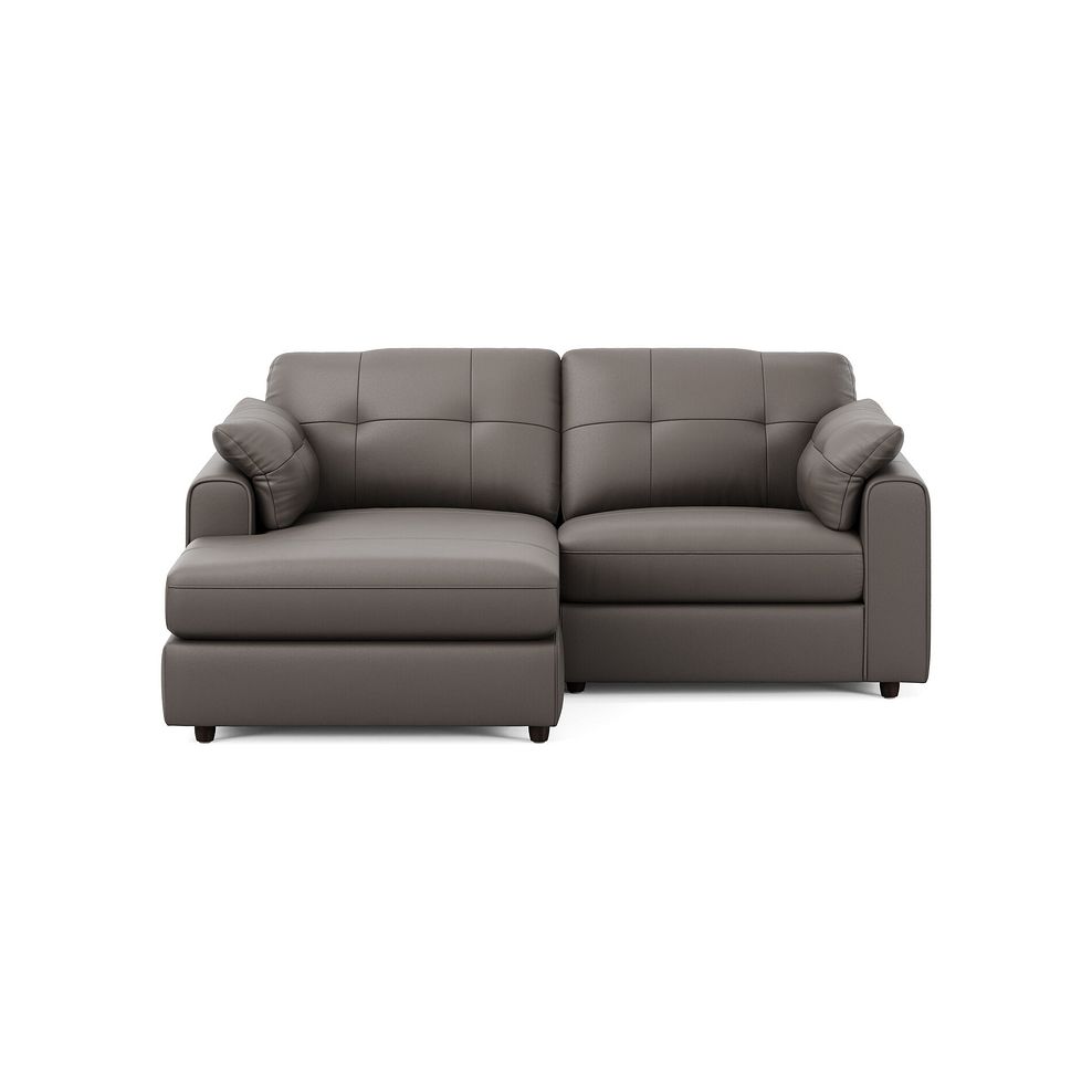 Marley Modular 2 Seater Left Hand Compact Chaise Sofa in Oslo Elephant Grey Leather - Group 12 3