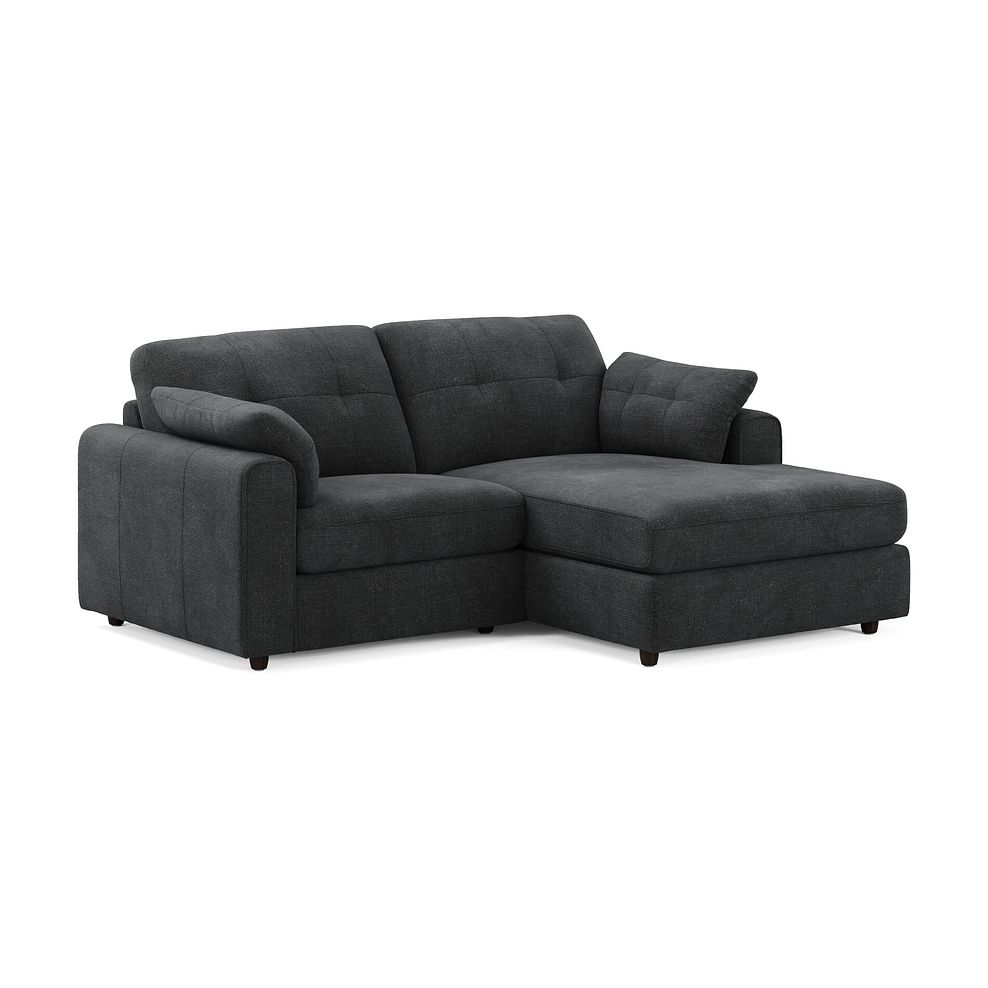 Marley Modular 2 Seater Right Hand Compact Chaise Sofa in Lila Charcoal Fabric - Group 13 1
