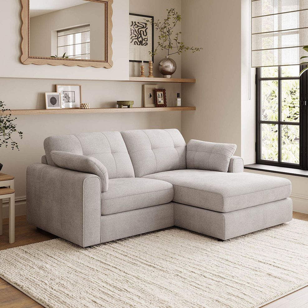 Marley Modular 2 Seater Right Hand Compact Chaise Sofa in Lila Stone Fabric - Group 13 1