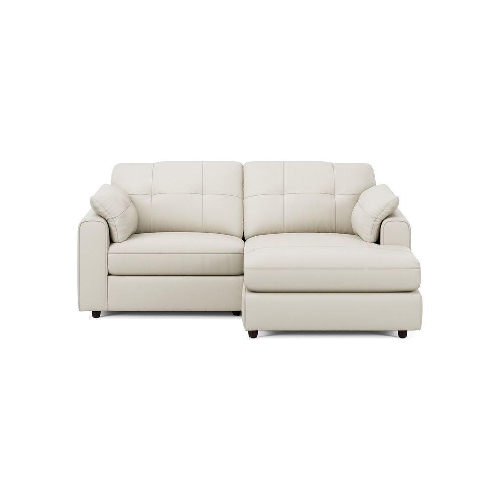 Marley Modular 2 Seater Right Hand Compact Chaise Sofa in Oslo Bone China Leather - Group 13 3