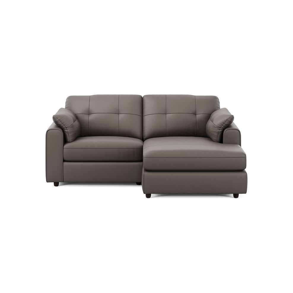 Marley Modular 2 Seater Right Hand Compact Chaise Sofa in Oslo Elephant Grey Leather - Group 13 3