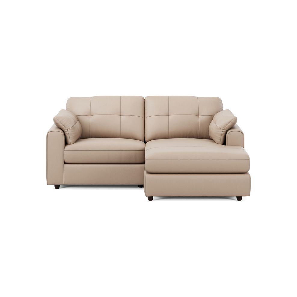 Marley Modular 2 Seater Right Hand Compact Chaise Sofa in Oslo Mushroom Leather - Group 13 3