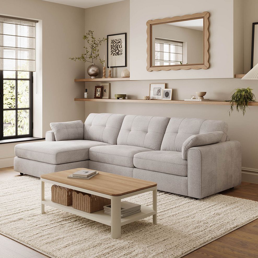 Marley Modular 3 Seater Left Hand Chaise Sofa in Lila Stone Fabric - Group 14 1