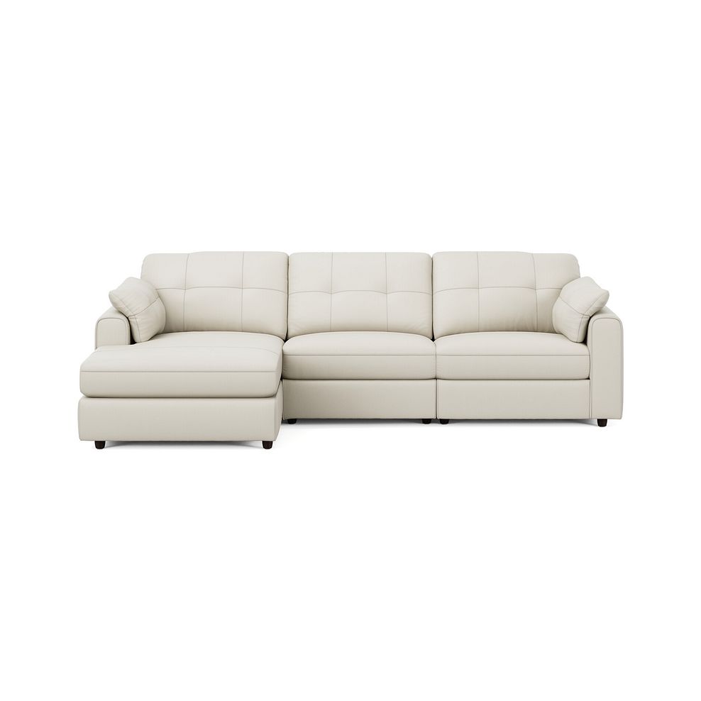 Marley Modular 3 Seater Left Hand Chaise Sofa in Oslo Bone China Leather - Group 14 3