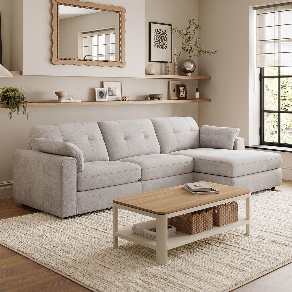 Marley Modular 3 Seater Right Hand Chaise Sofa in  Lila Stone Fabric- Group 15 1