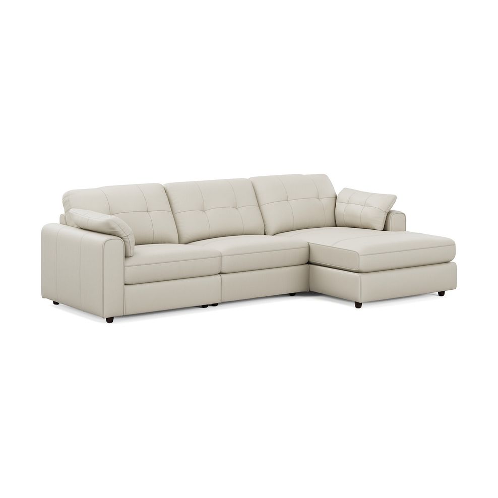 Marley Modular 3 Seater Right Hand Chaise Sofa in Oslo Bone China Leather - Group 15 1