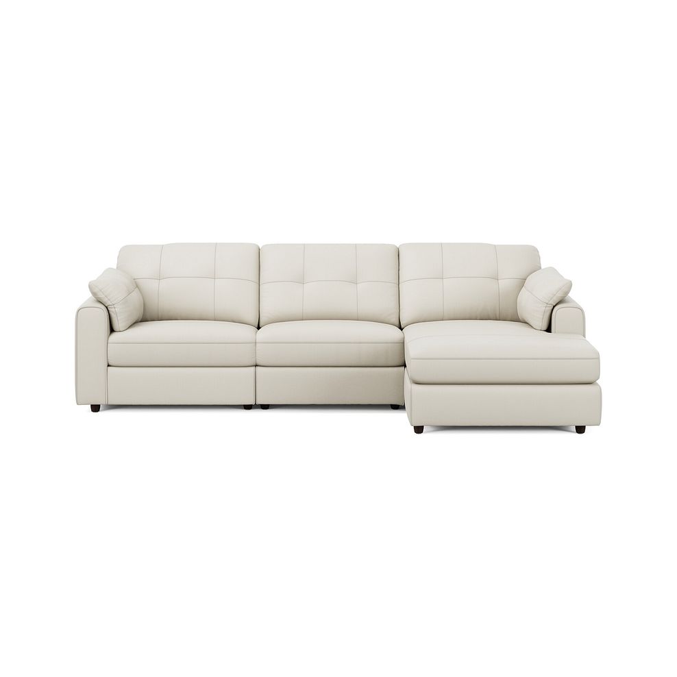 Marley Modular 3 Seater Right Hand Chaise Sofa in Oslo Bone China Leather - Group 15 3