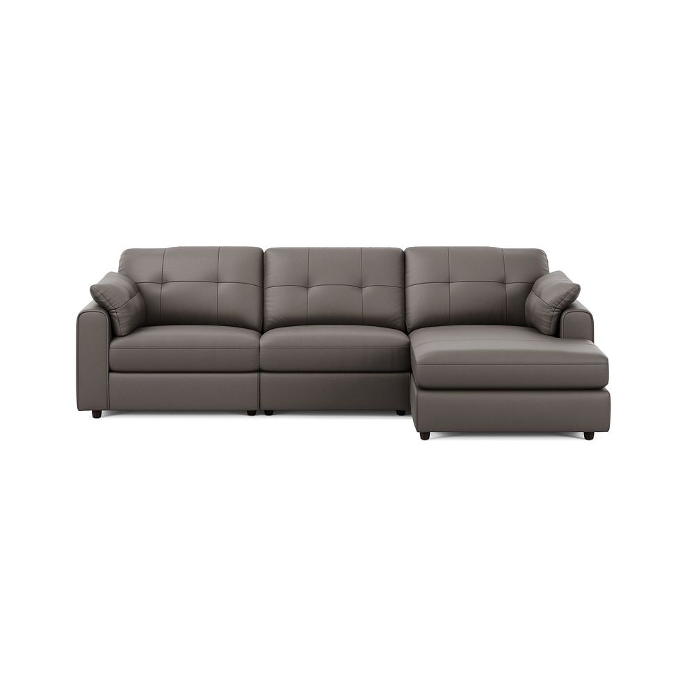 Marley Modular 3 Seater Right Hand Chaise Sofa in Oslo Elephant Grey Leather - Group 15 3