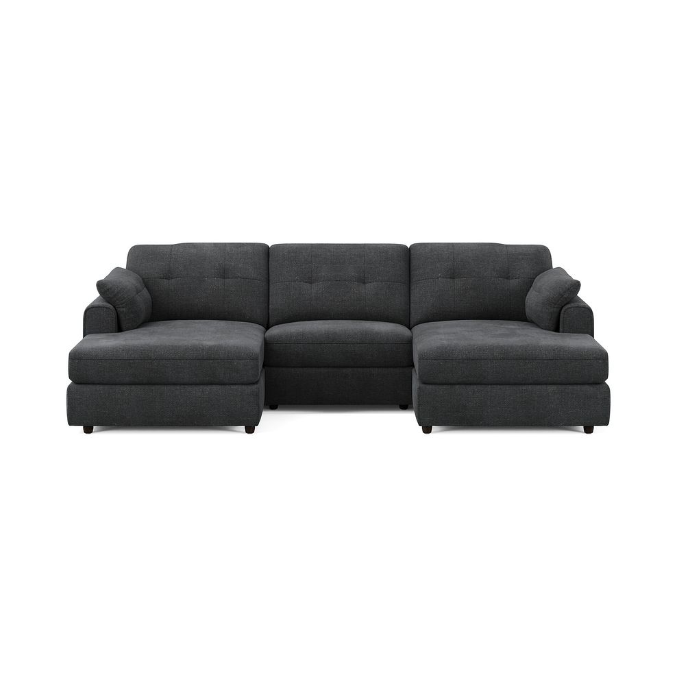 Marley Modular 3 Seater U-Shape Chaise Sofa in  Lila Charcoal Fabric- Group 16 3