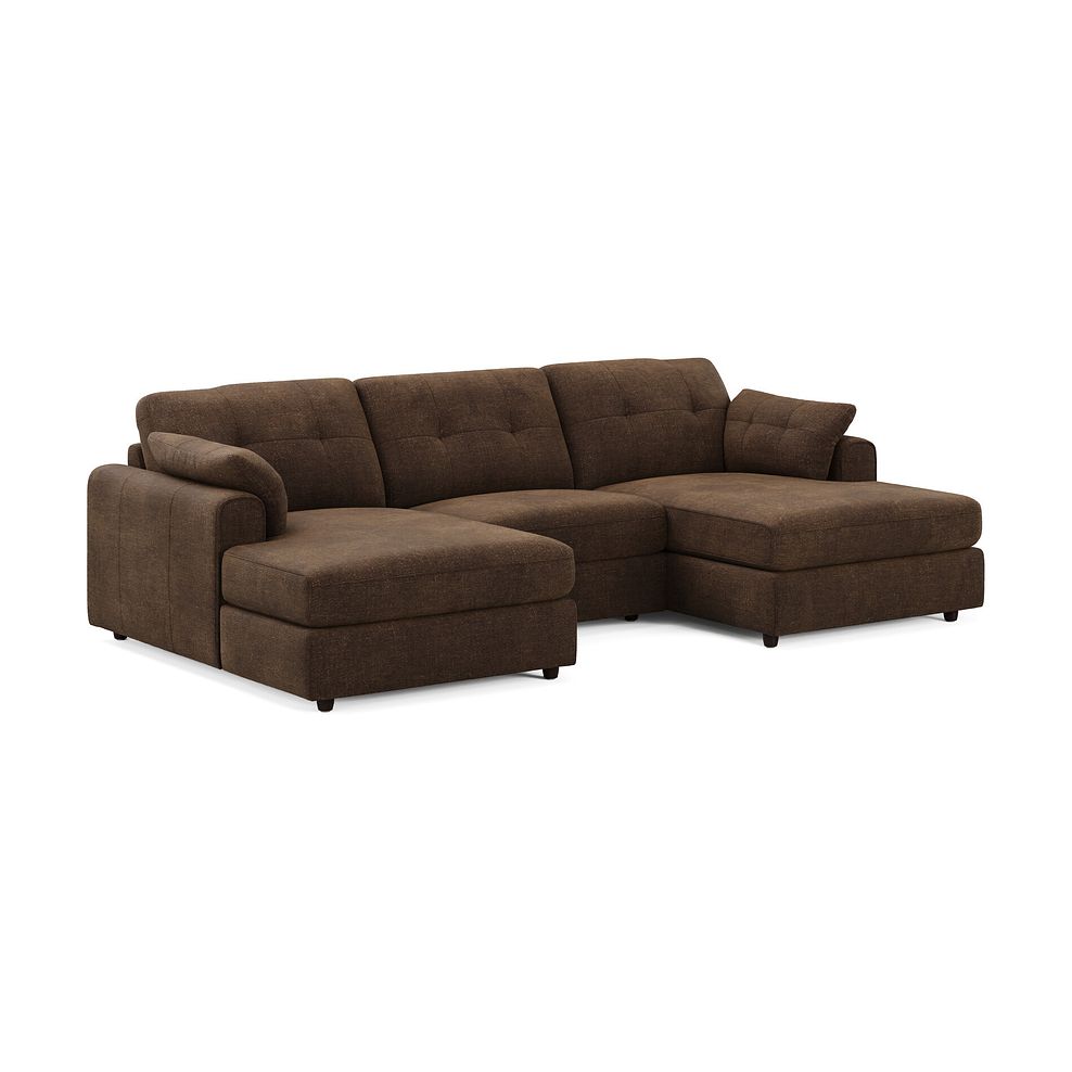 Marley Modular 3 Seater U-Shape Chaise Sofa in Lila Chocolate Fabric - Group 16 1