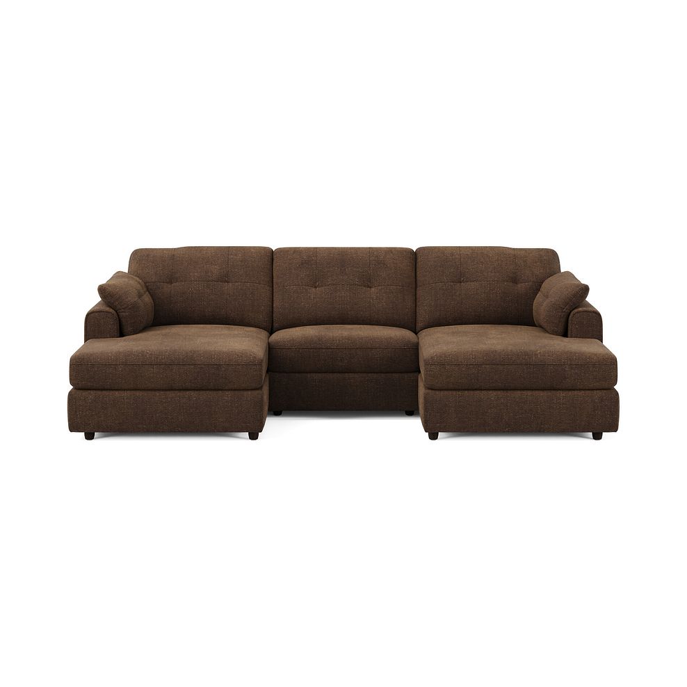 Marley Modular 3 Seater U-Shape Chaise Sofa in Lila Chocolate Fabric - Group 16 3