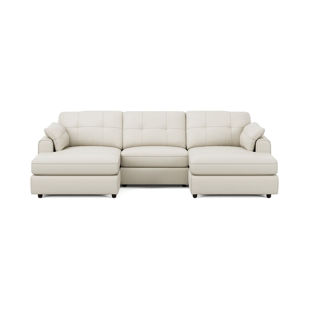 Marley Modular 3 Seater U-Shape Chaise Sofa in Oslo Bone China Leather - Group 16 3