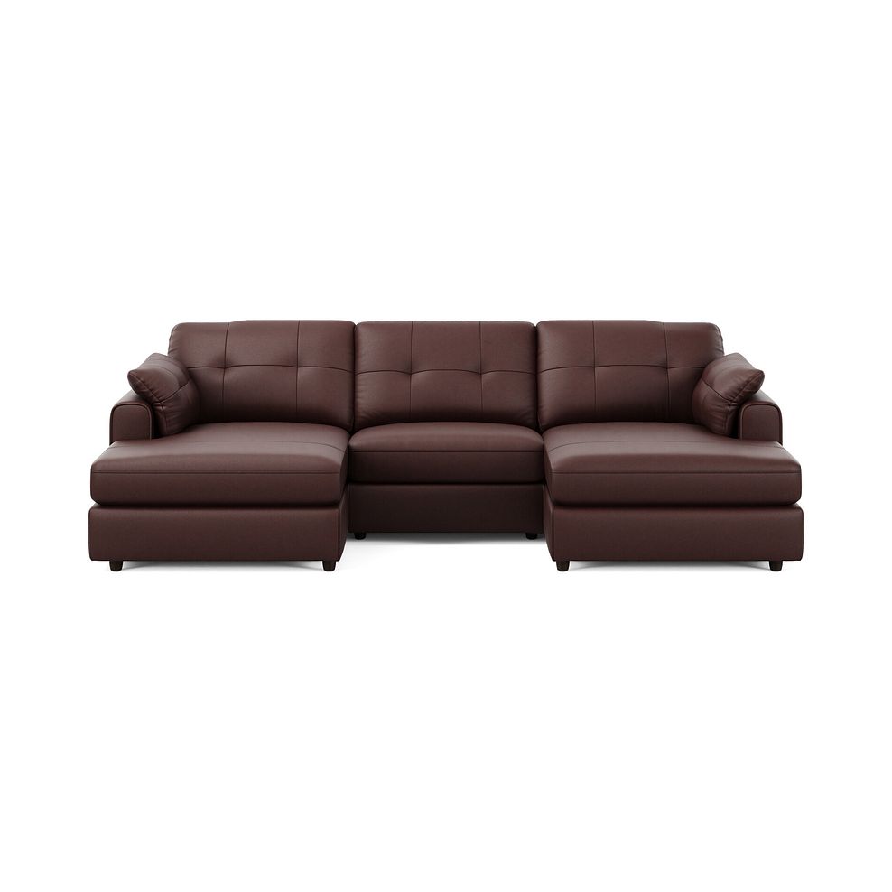 Marley Modular 3 Seater U-Shape Chaise Sofa in Oslo Chestnut Leather - Group 16 3