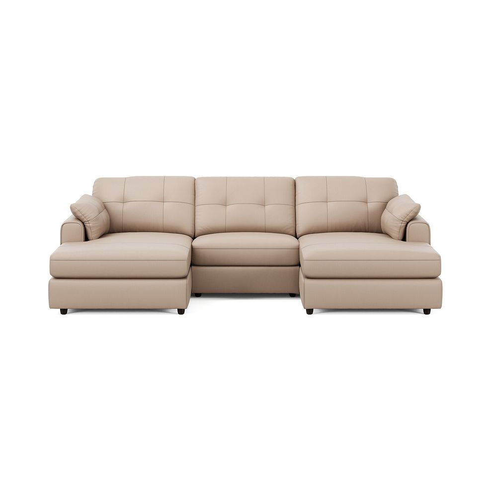 Marley Modular 3 Seater U-Shape Chaise Sofa in Oslo Mushroom Leather - Group 16 3