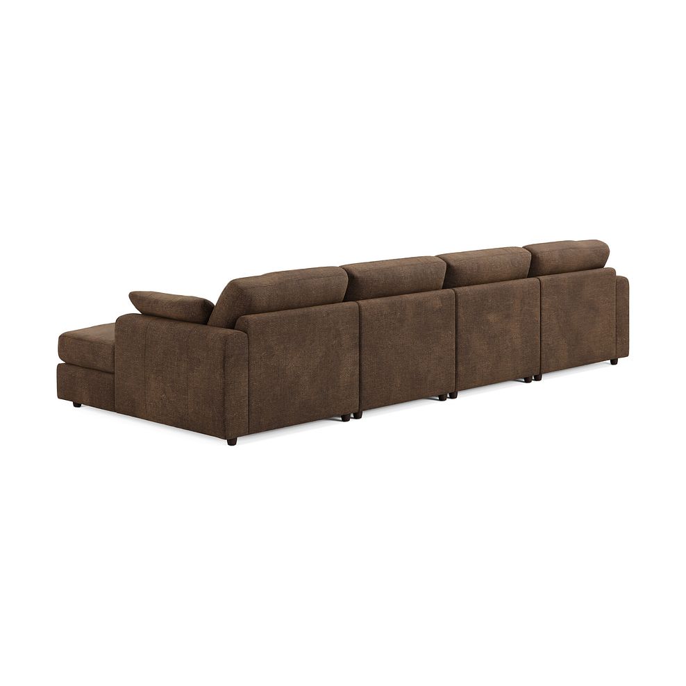 Marley Modular 4 Seater U-Shape Chaise Sofa in Lila Chocolate Fabric - Group 17 2