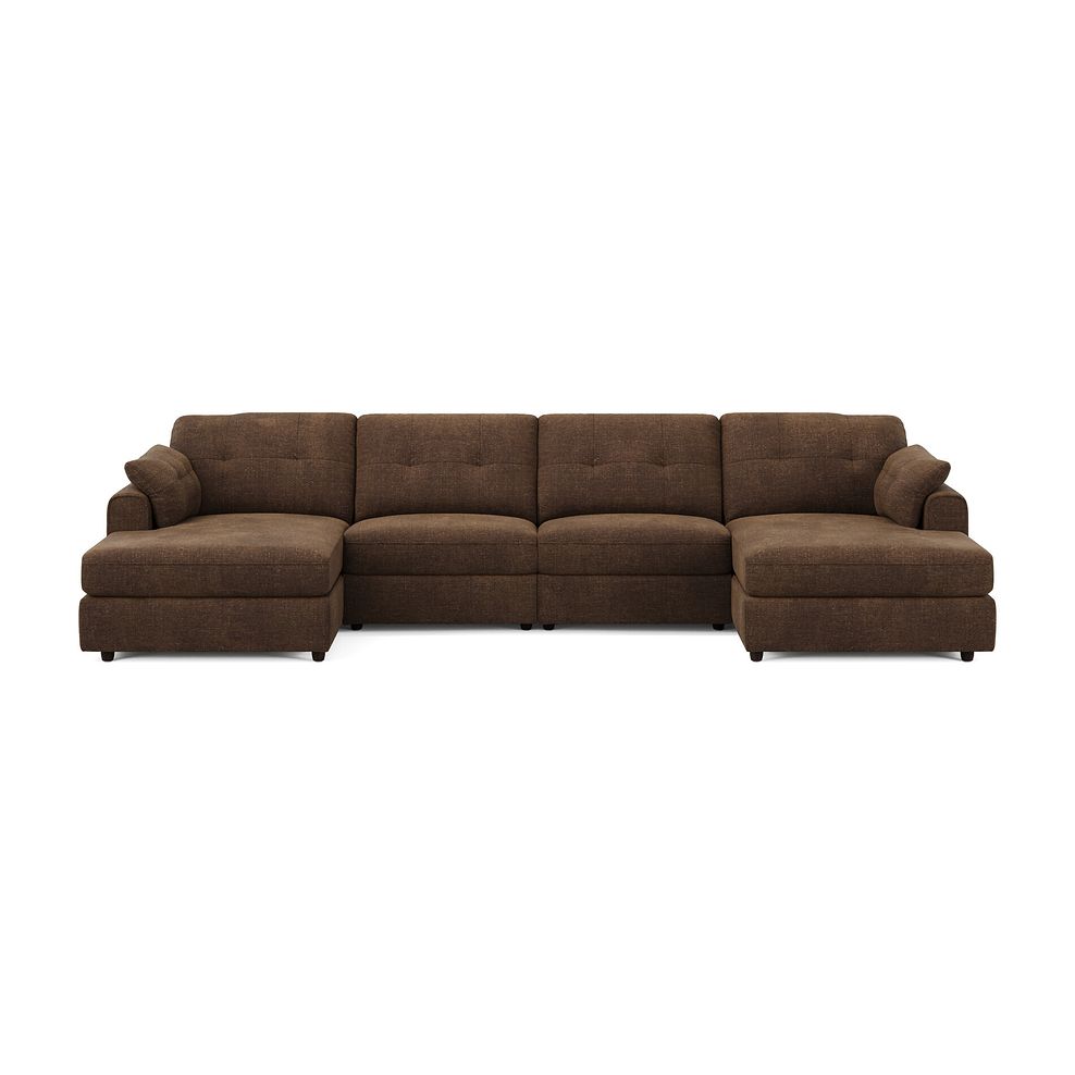 Marley Modular 4 Seater U-Shape Chaise Sofa in Lila Chocolate Fabric - Group 17 3