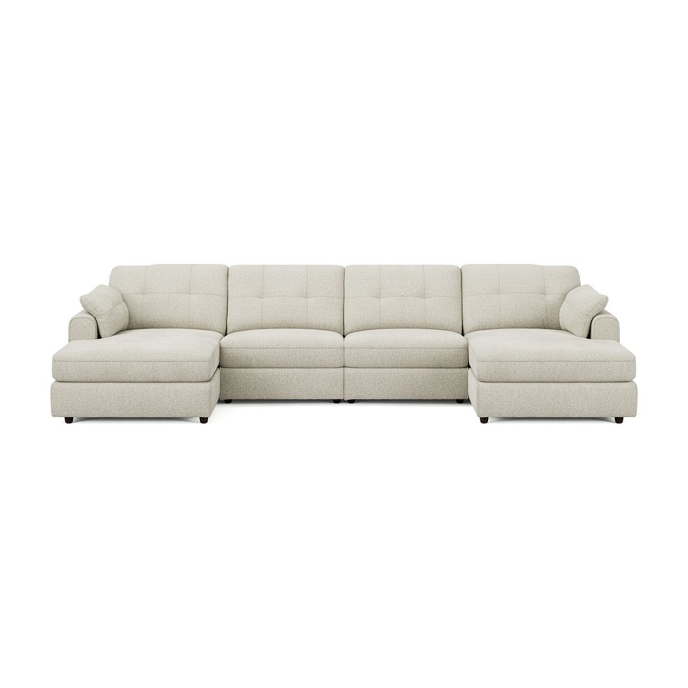 Marley Modular 4 Seater U-Shape Chaise Sofa in Lila Ivory Fabric - Group 17 2