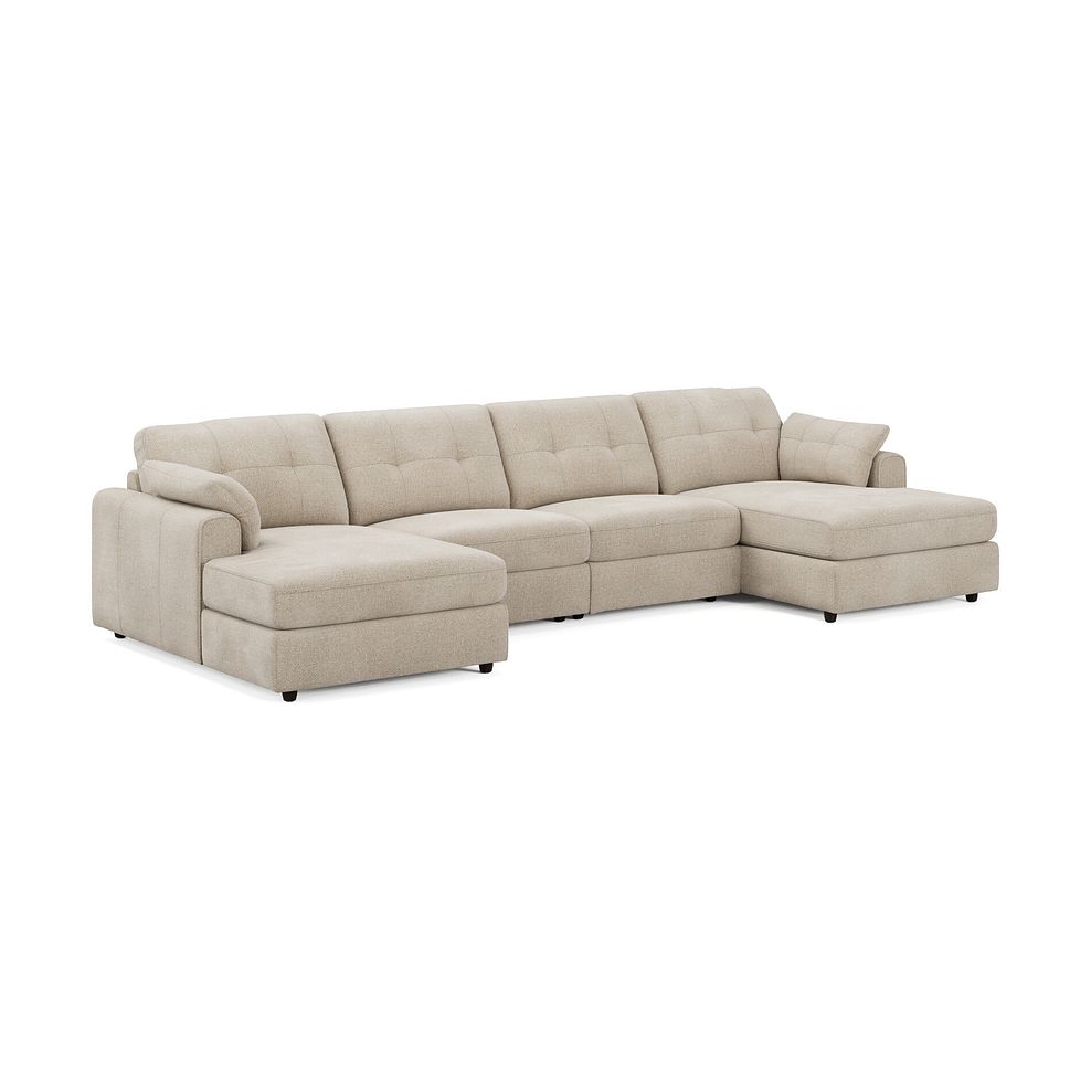 Marley Modular 4 Seater U-Shape Chaise Sofa in Lila Natural Fabric - Group 17 3