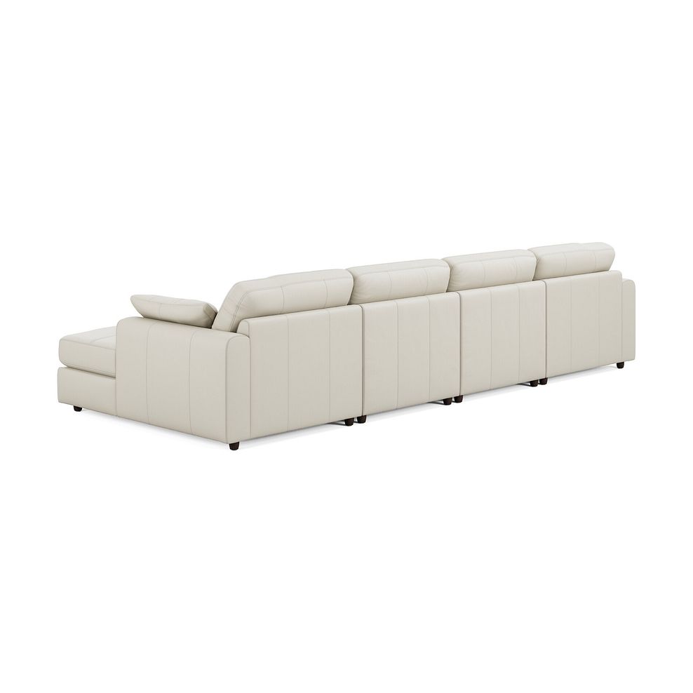 Marley Modular 4 Seater U-Shape Chaise Sofa in Oslo Bone China Leather - Group 17 3