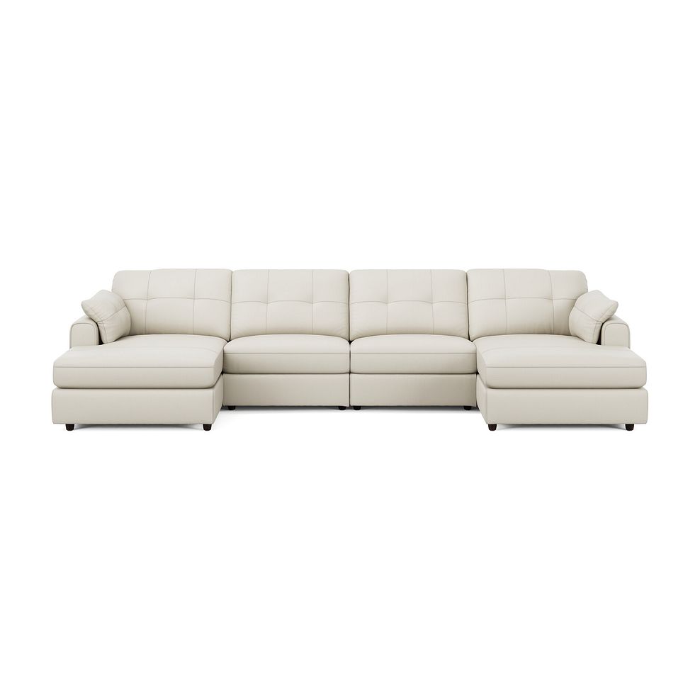 Marley Modular 4 Seater U-Shape Chaise Sofa in Oslo Bone China Leather - Group 17 2