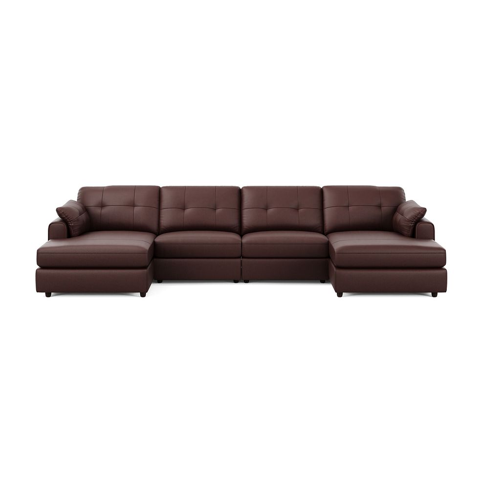 Marley Modular 4 Seater U-Shape Chaise Sofa in Oslo Chestnut Leather - Group 17 3
