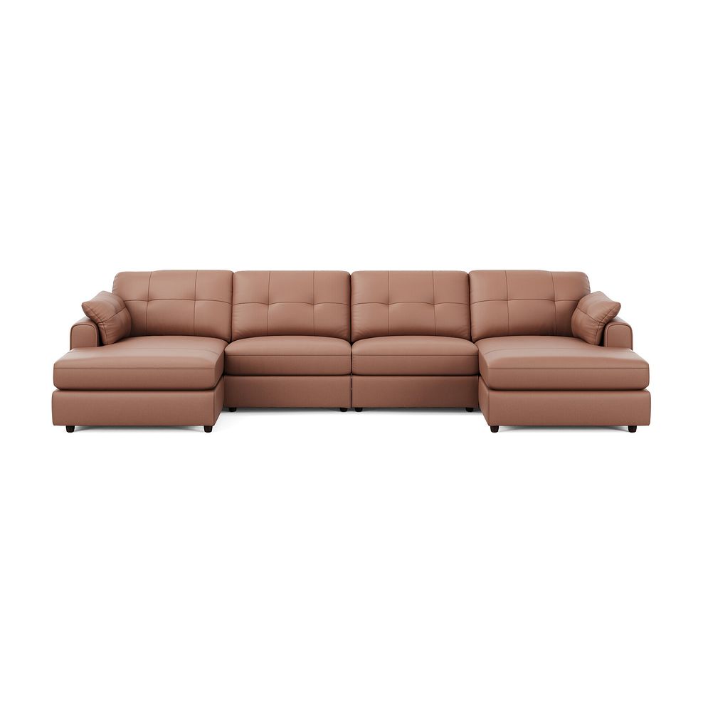 Marley Modular 4 Seater U-Shape Chaise Sofa in Oslo Mocha Mouse Leather - Group 17 3