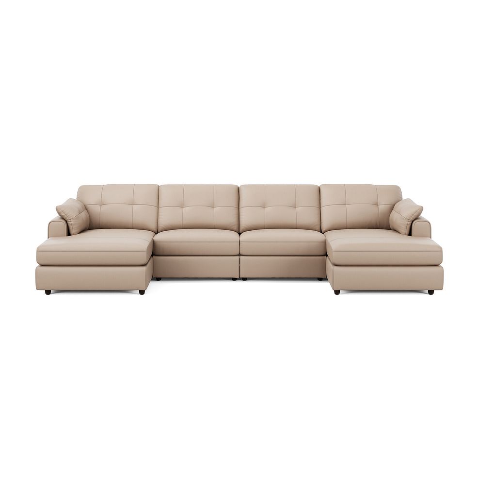 Marley Modular 4 Seater U-Shape Chaise Sofa in Oslo Mushroom Leather - Group 17 3