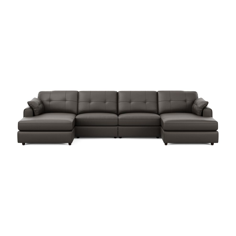 Marley Modular 4 Seater U-Shape Chaise Sofa in Oslo Storm Leather - Group 17 3