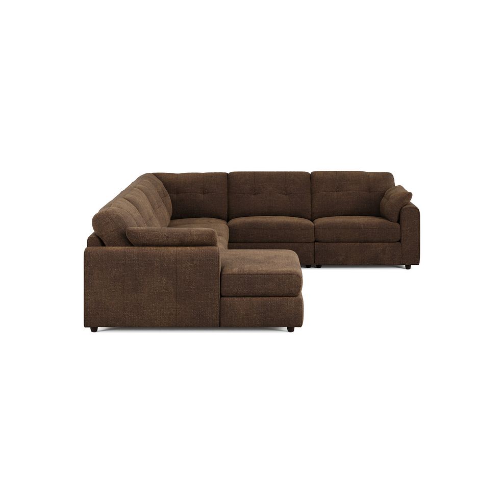 Marley Modular 6 Seater Left Hand Corner Sofa with Chaise in Lila Chocolate Fabric - Group 18 4