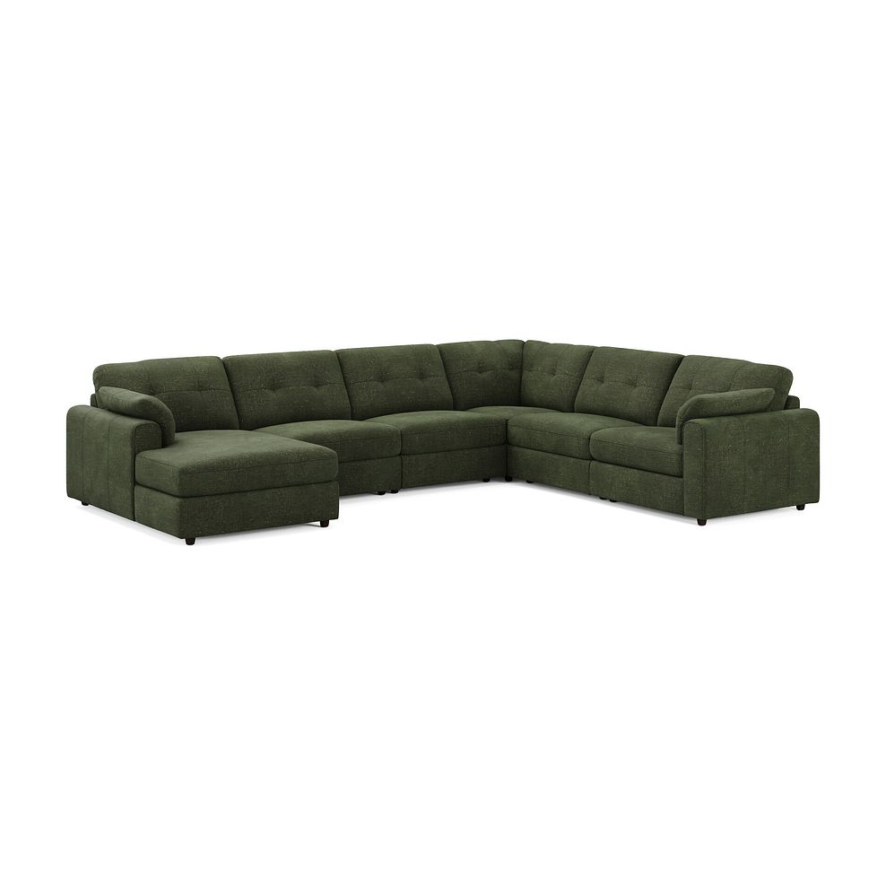 Marley Modular 6 Seater Left Hand Corner Sofa with Chaise in Lila Pine Fabric - Group 18 1
