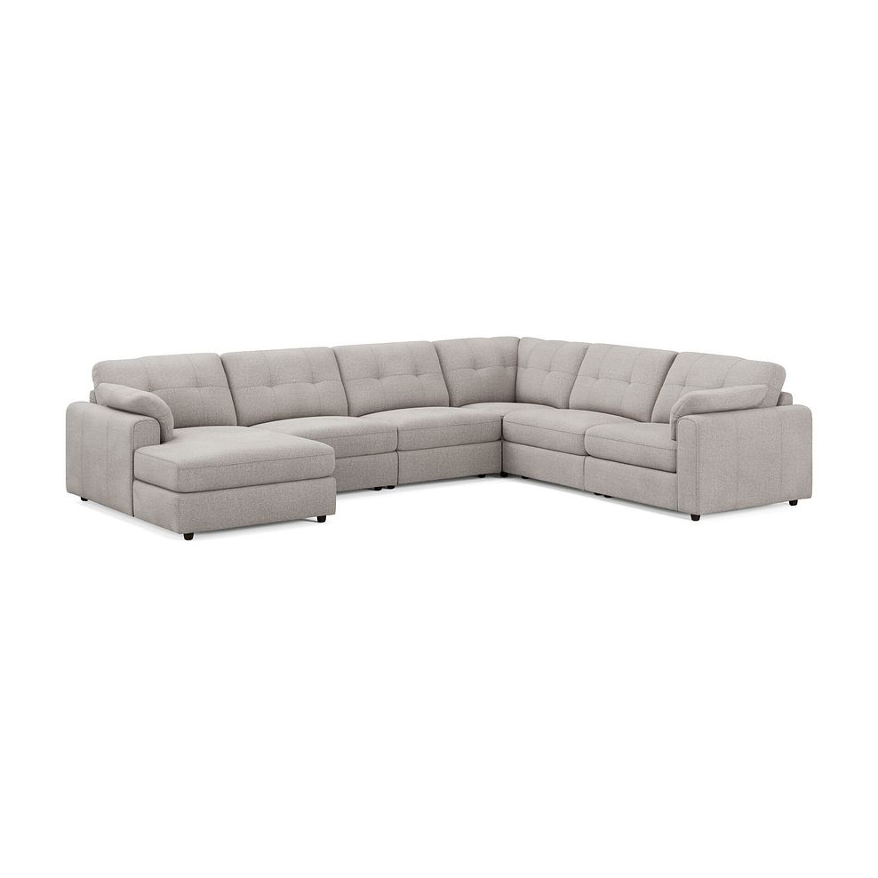 Marley Modular 6 Seater Left Hand Corner Sofa with Chaise in Lila Stone Fabric - Group 18 1