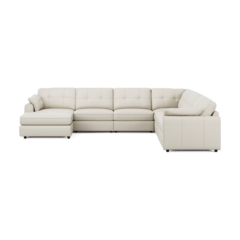 Marley Modular 6 Seater Left Hand Corner Sofa with Chaise in Oslo Bone China Leather - Group 18 3
