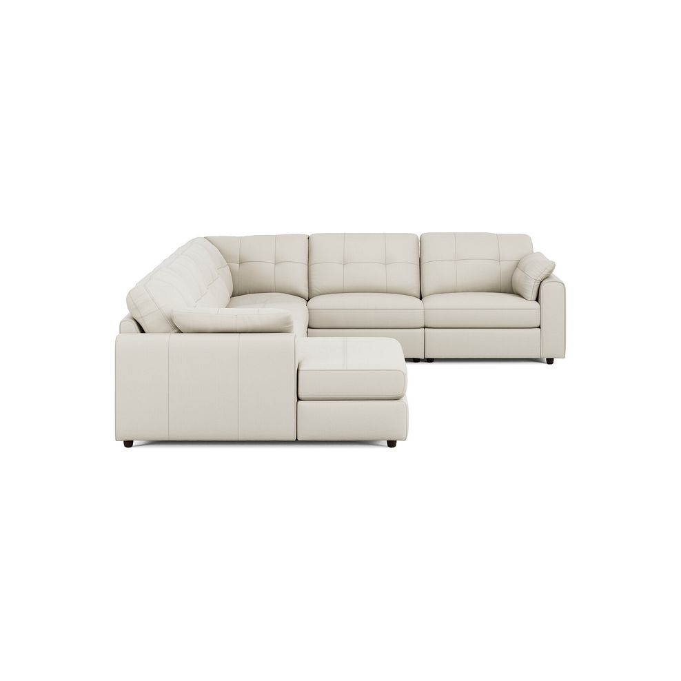 Marley Modular 6 Seater Left Hand Corner Sofa with Chaise in Oslo Bone China Leather - Group 18 4