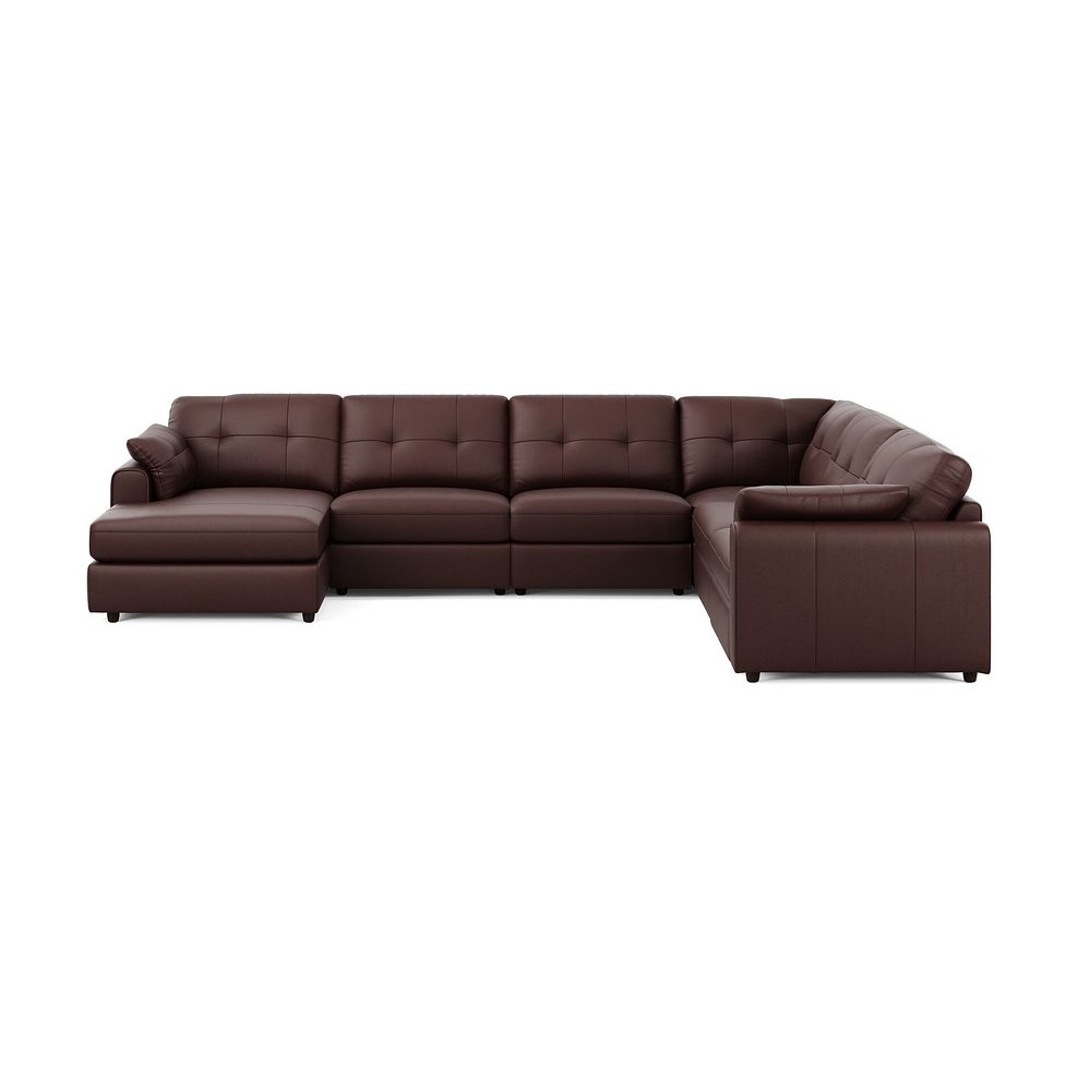 Marley Modular 6 Seater Left Hand Corner Sofa with Chaise in Oslo Chestnut Leather - Group 18 3
