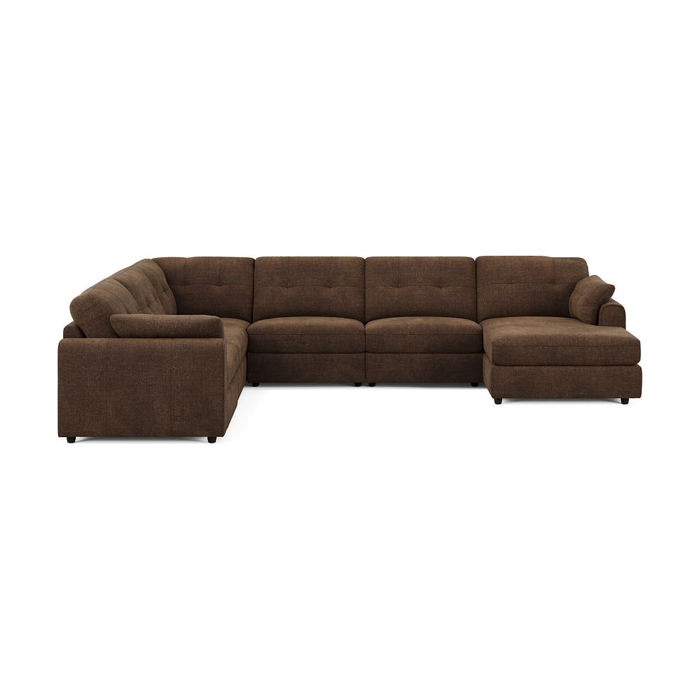 Marley Modular 6 Seater Right Hand Corner Sofa with Chaise in Lila Chocolate Fabric - Group 19 3