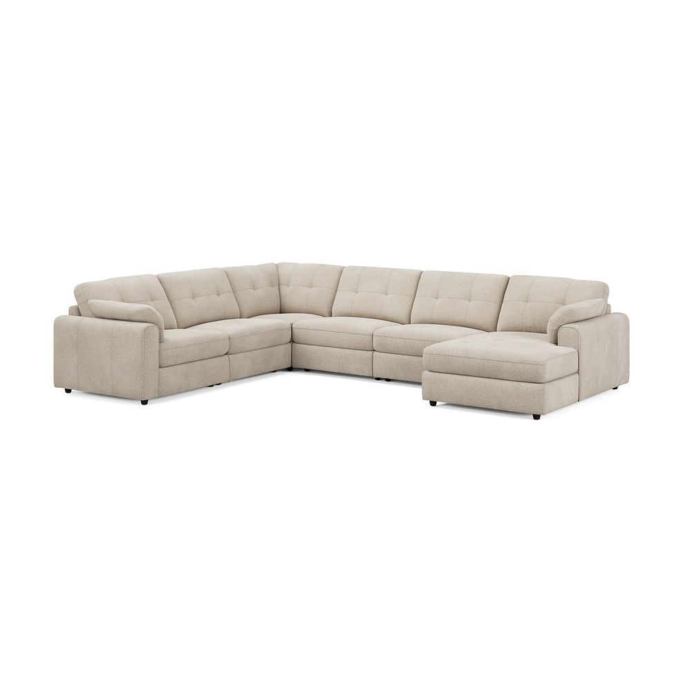 Marley Modular 6 Seater Right Hand Corner Sofa with Chaise in Lila Natural Fabric - Group 19 1