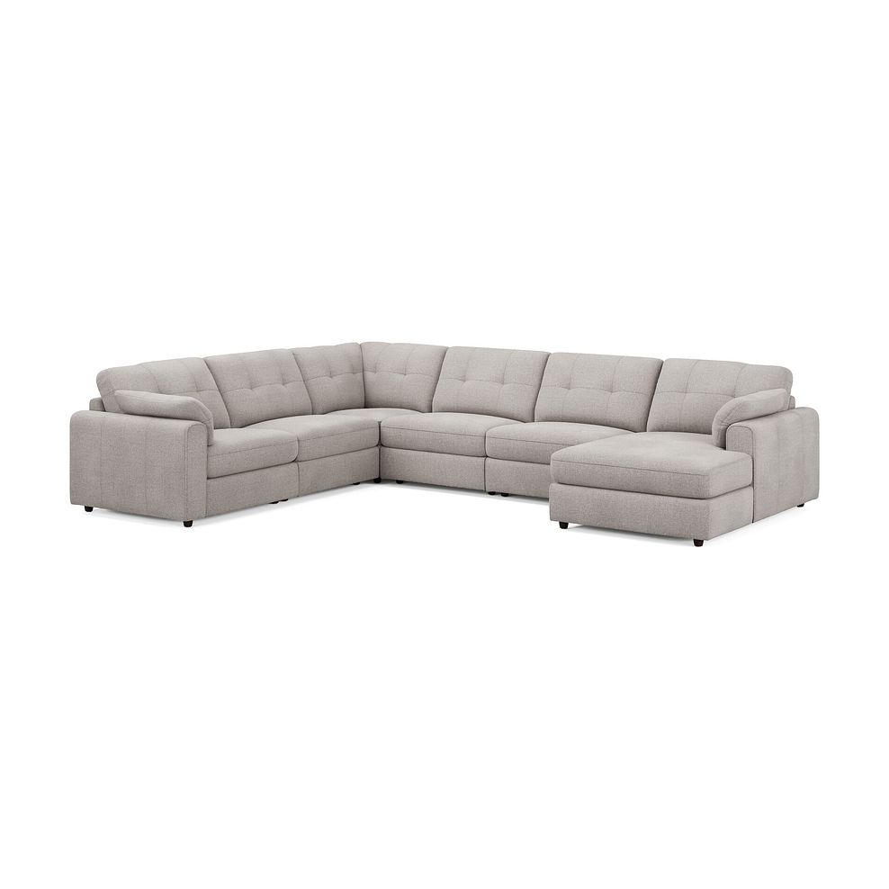 Marley Modular 6 Seater Right Hand Corner Sofa with Chaise in Lila Stone Fabric - Group 19 1