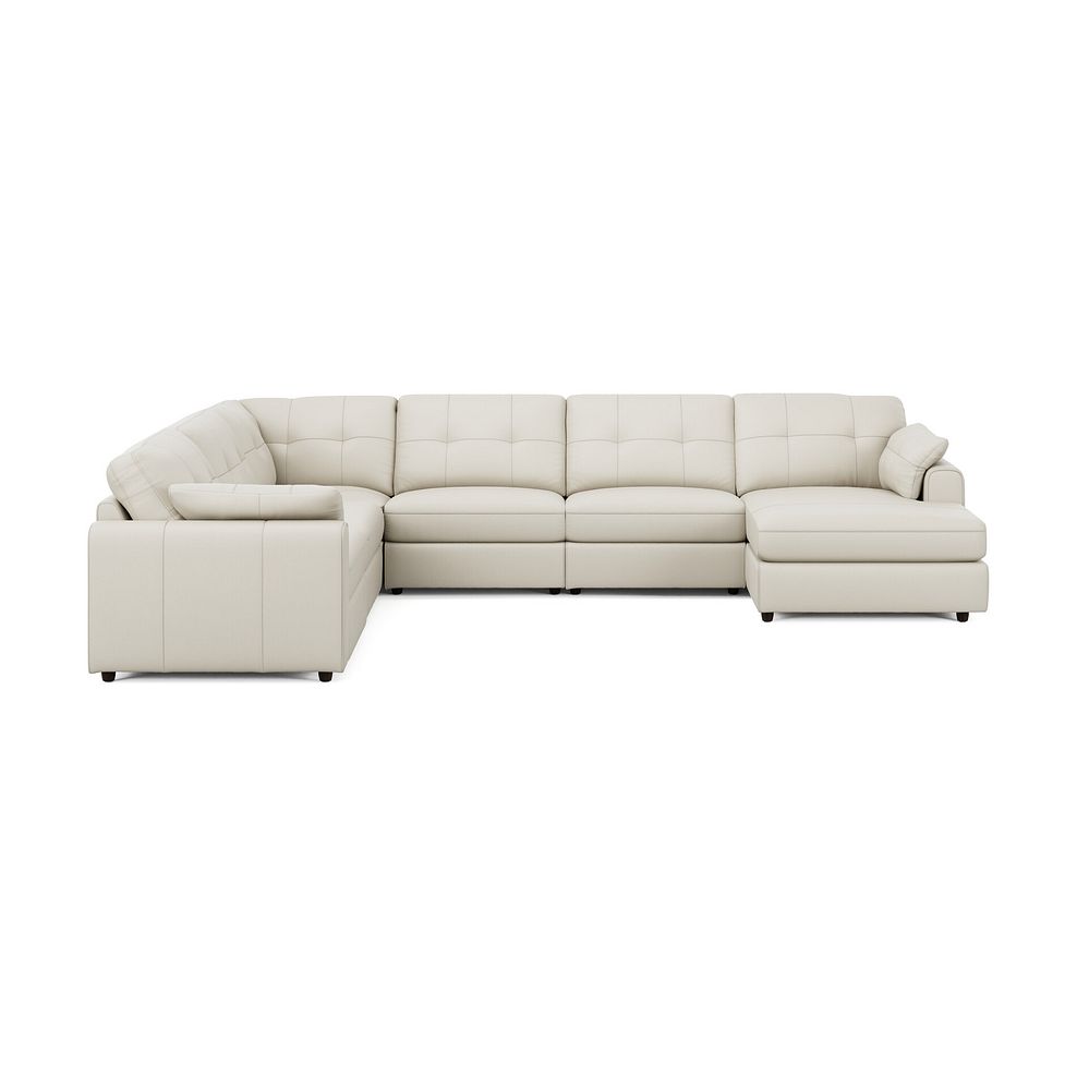 Marley Modular 6 Seater Right Hand Corner Sofa with Chaise in Oslo Bone China Leather - Group 19 3