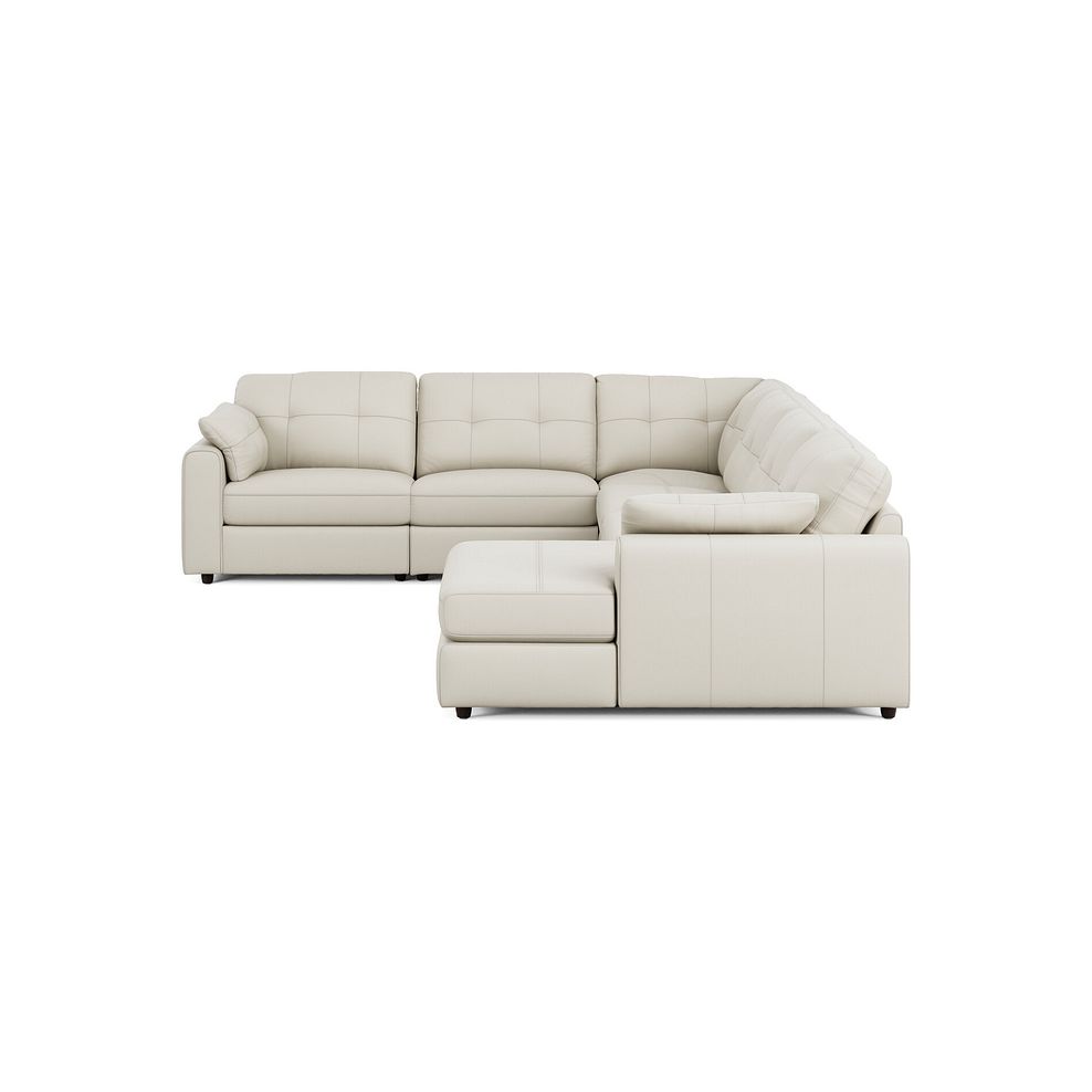 Marley Modular 6 Seater Right Hand Corner Sofa with Chaise in Oslo Bone China Leather - Group 19 4
