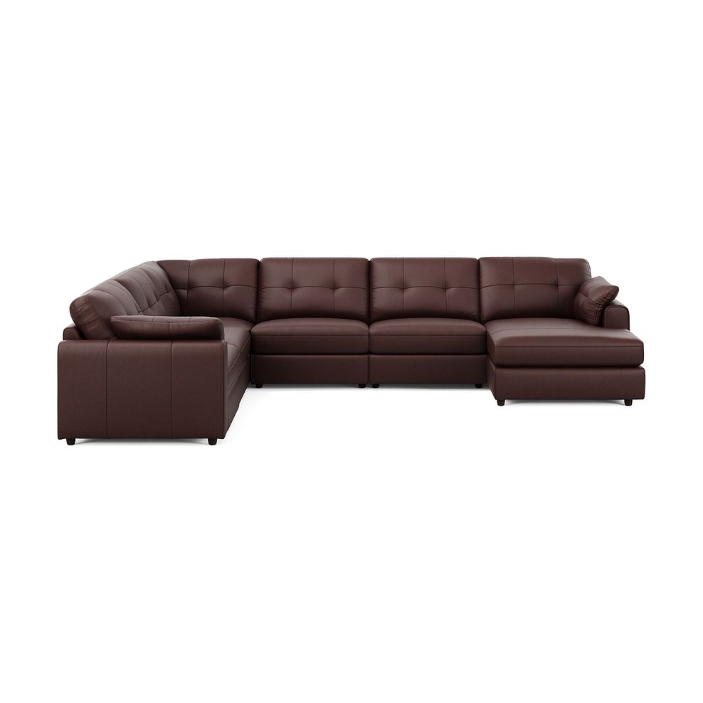 Marley Modular 6 Seater Right Hand Corner Sofa with Chaise in Oslo Chestnut Leather - Group 19 3