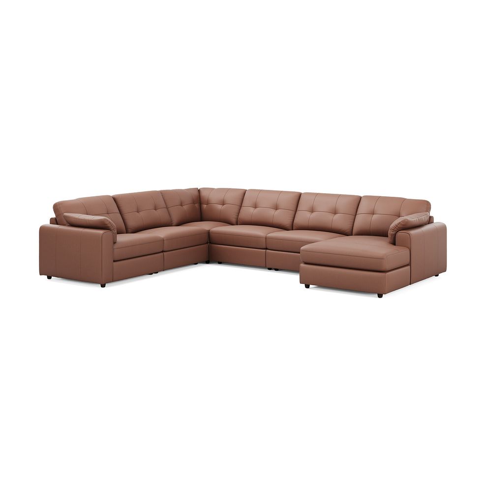 Marley Modular 6 Seater Right Hand Corner Sofa with Chaise in Oslo Mocha Mouse Leather - Group 19 1