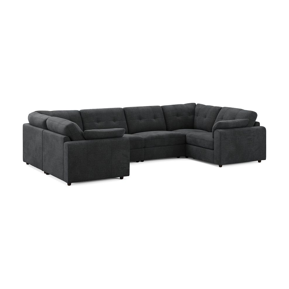 Marley Small U-Shape Modular Corner Sofa in Lila Charcoal Fabric - Group 10 1