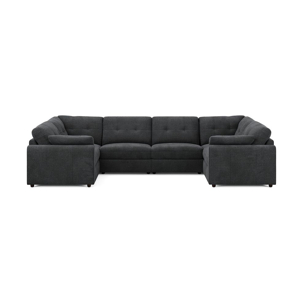 Marley Small U-Shape Modular Corner Sofa in Lila Charcoal Fabric - Group 10 3