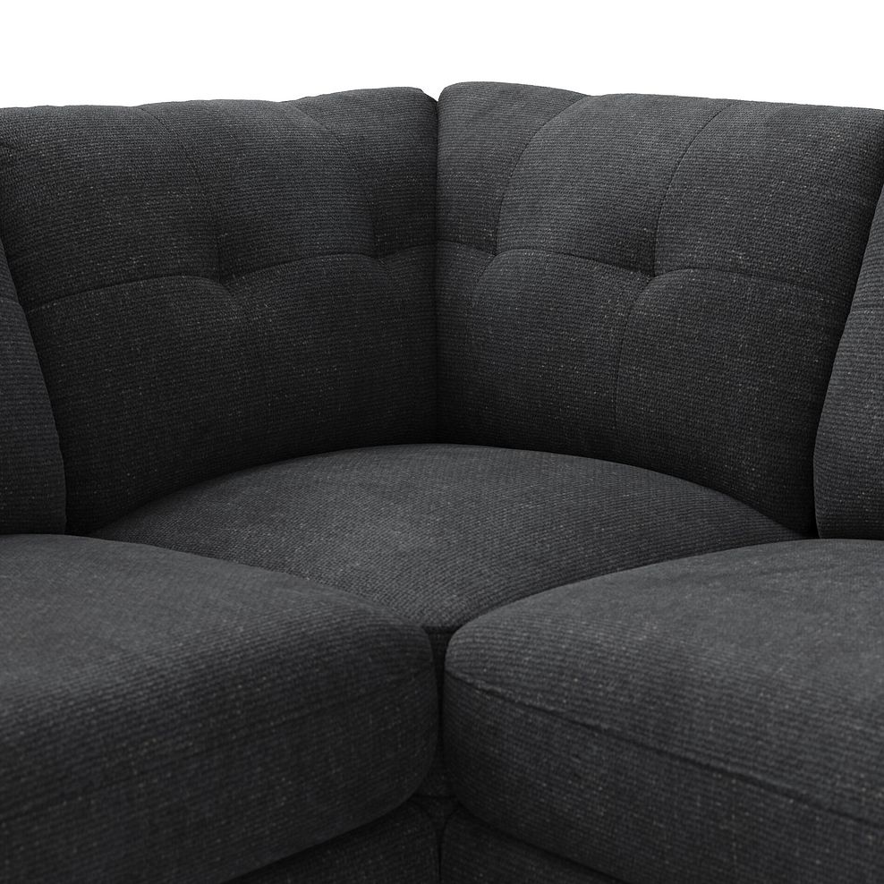 Marley Small U-Shape Modular Corner Sofa in Lila Charcoal Fabric - Group 10 7