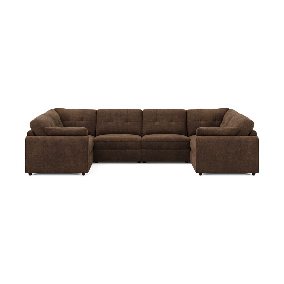 Marley Small U-Shape Modular Corner Sofa in Lila Chocolate Fabric - Group 10 3