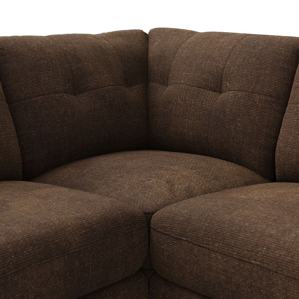 Marley Small U-Shape Modular Corner Sofa in Lila Chocolate Fabric - Group 10 7